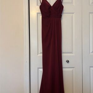 Faviana Deep Red Maxi Dress like New 00 Prom Bridal Formal